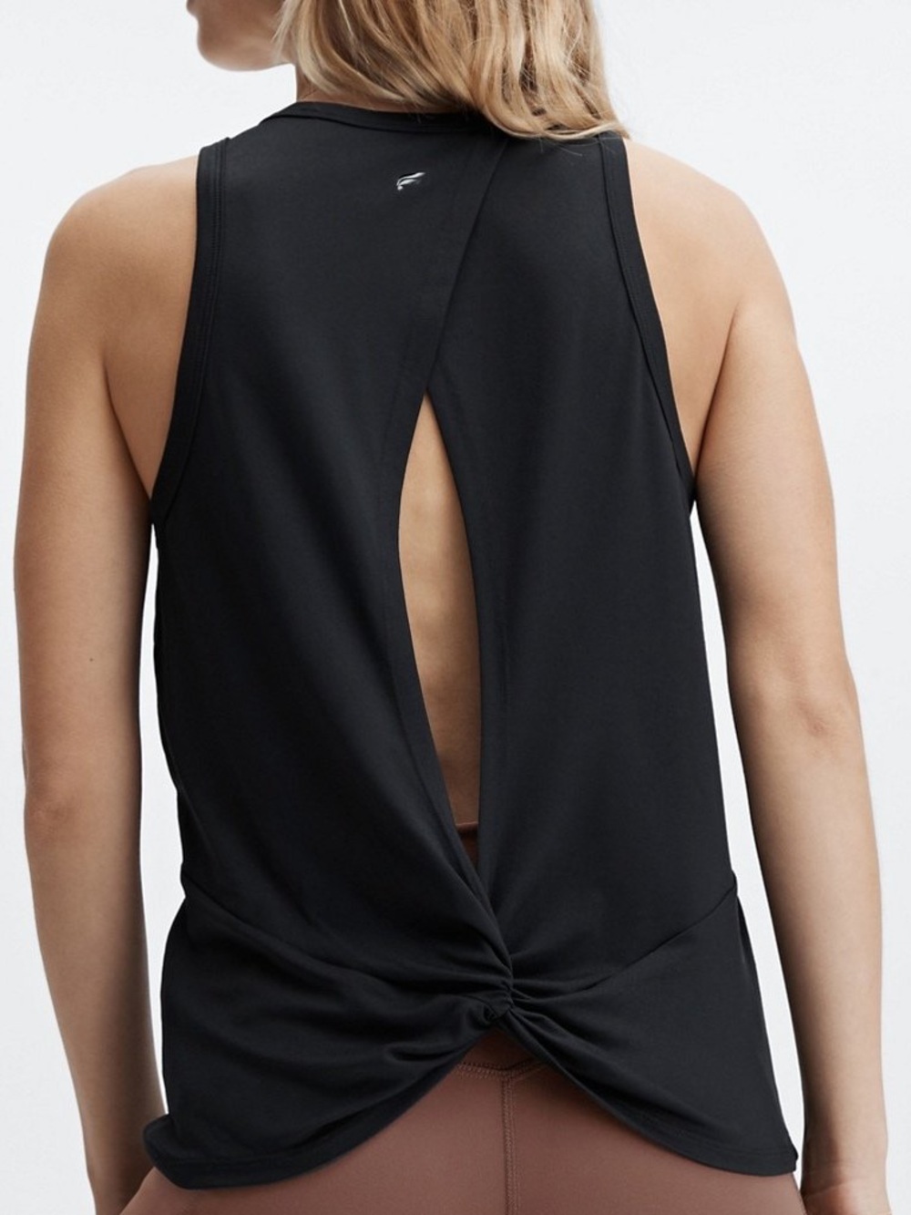 Fabletics Dry-Flex Open Back Tank Black Size Large Workout Top
